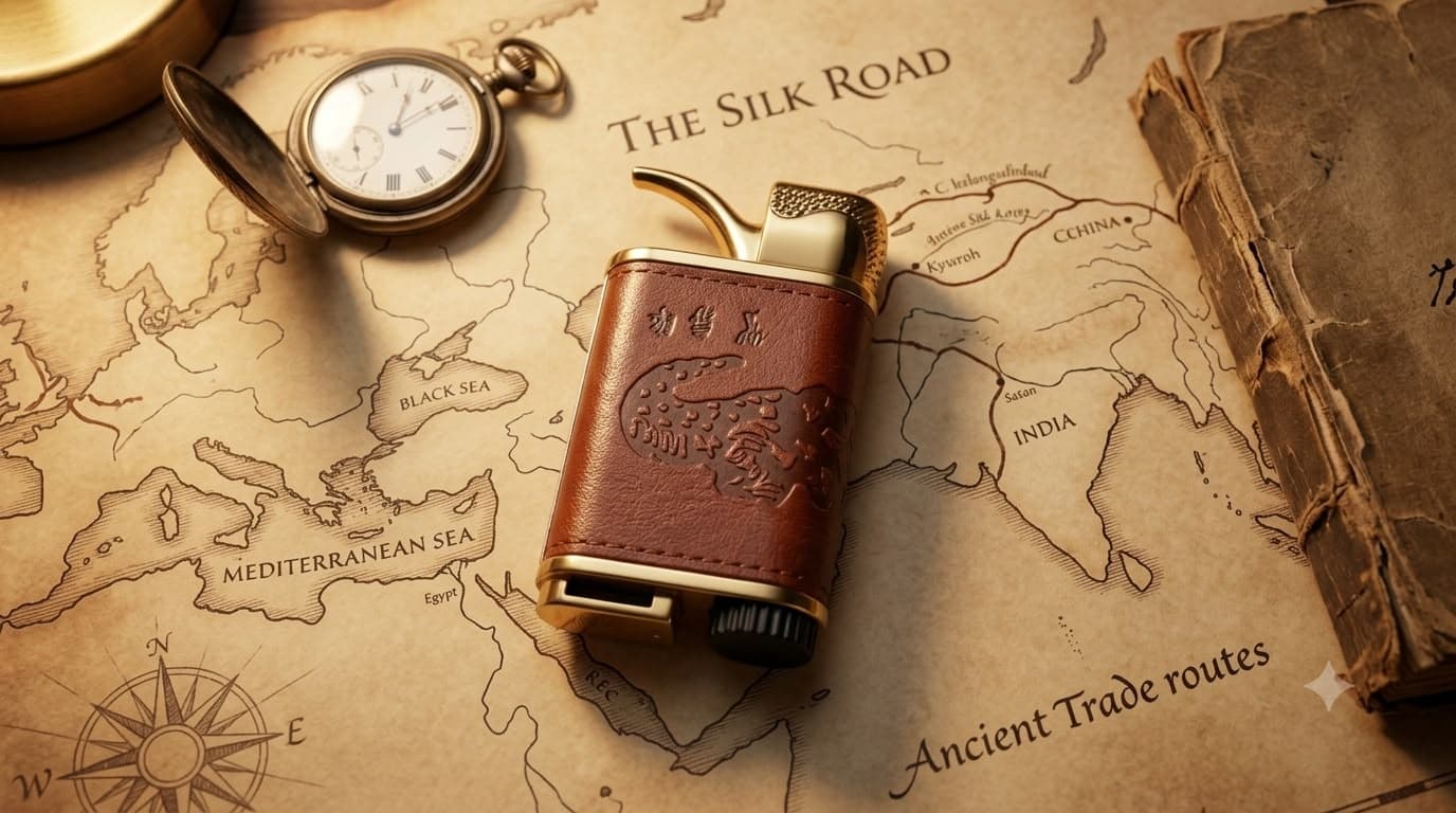 Golden Leather Wrap Lighter